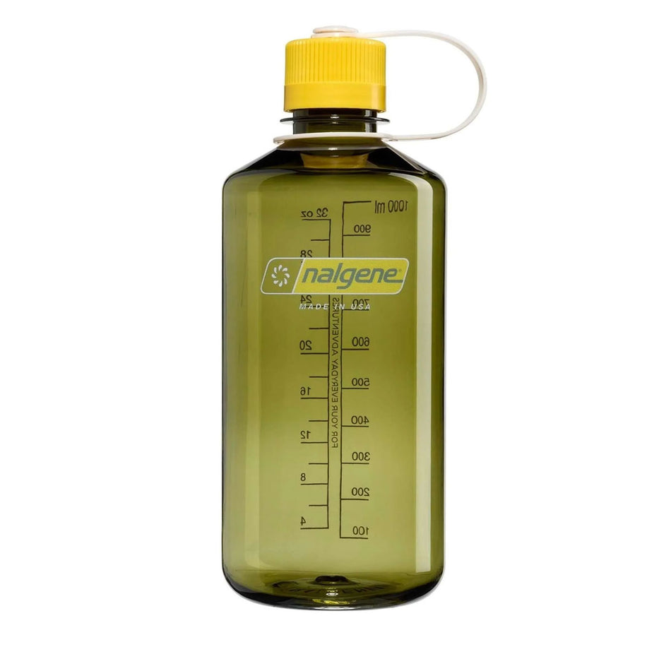 Nalgene Narrow Mouth 1L Tritan Renew Water Bottle - Oil Green - Freesia Cap