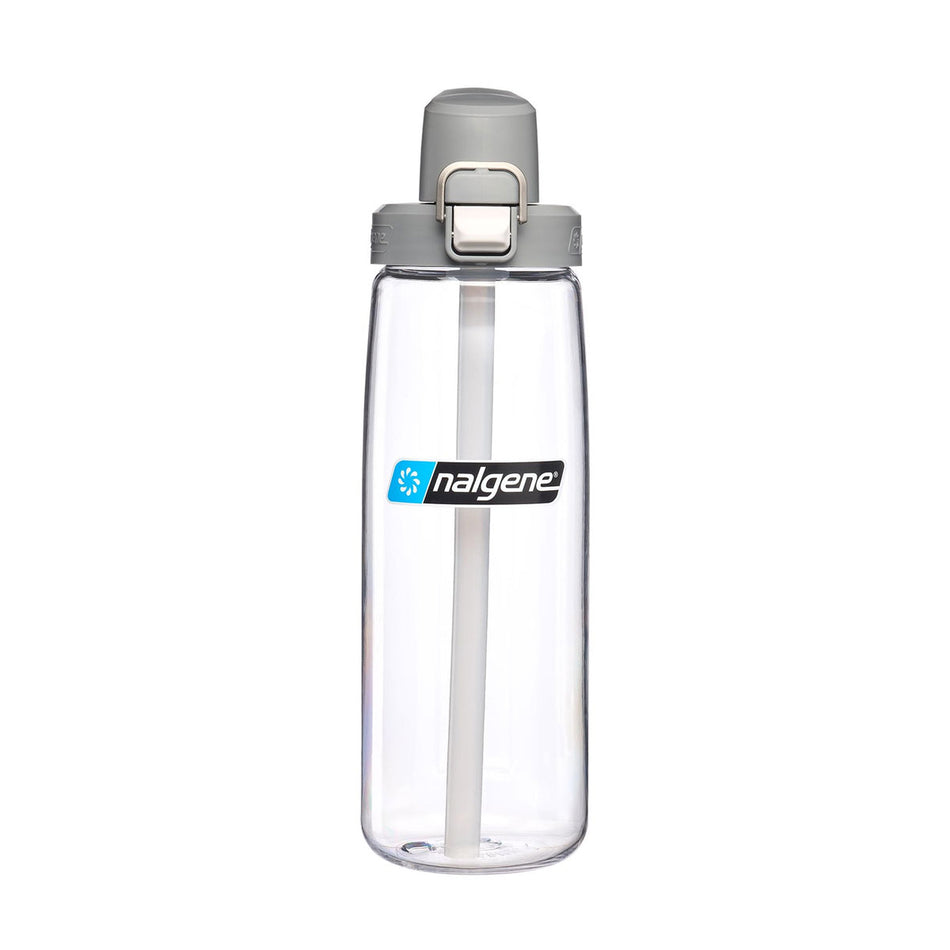 Nalgene Fresh Flow 700ml Straw Water Bottle - Clear - Gray Cap Water Bottle Nalgene