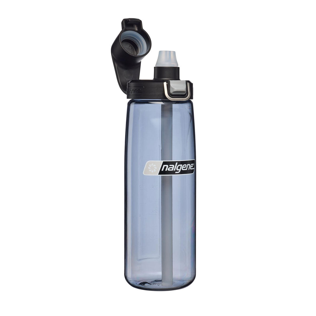 Nalgene Fresh Flow 700ml Straw Water Bottle - Grey - Black Cap Water Bottle Nalgene