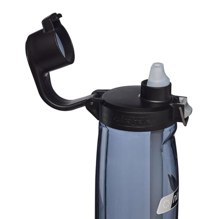 Nalgene Fresh Flow 700ml Straw Water Bottle - Grey - Black Cap Water Bottle Nalgene