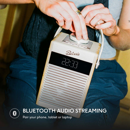 Roberts Rambler Midi DAB/DAB+/FM Bluetooth Digital Radio in Pastel Cream Digital Radios Roberts