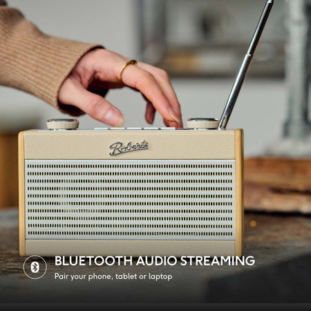 Roberts Rambler Uno DAB/DAB+/FM Bluetooth Digital Radio in Pastel Cream Digital Radios Roberts