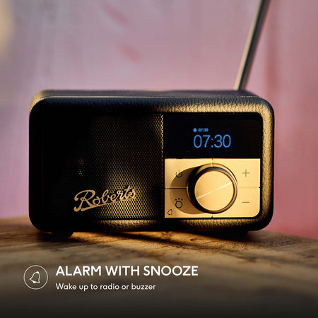 Roberts Revival Petite 2 DAB Radio & Portable Bluetooth Speaker in Black Digital Radios Roberts