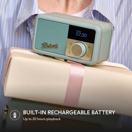 Roberts Revival Petite 2 DAB Radio & Portable Bluetooth Speaker in Duck Egg Digital Radios Roberts