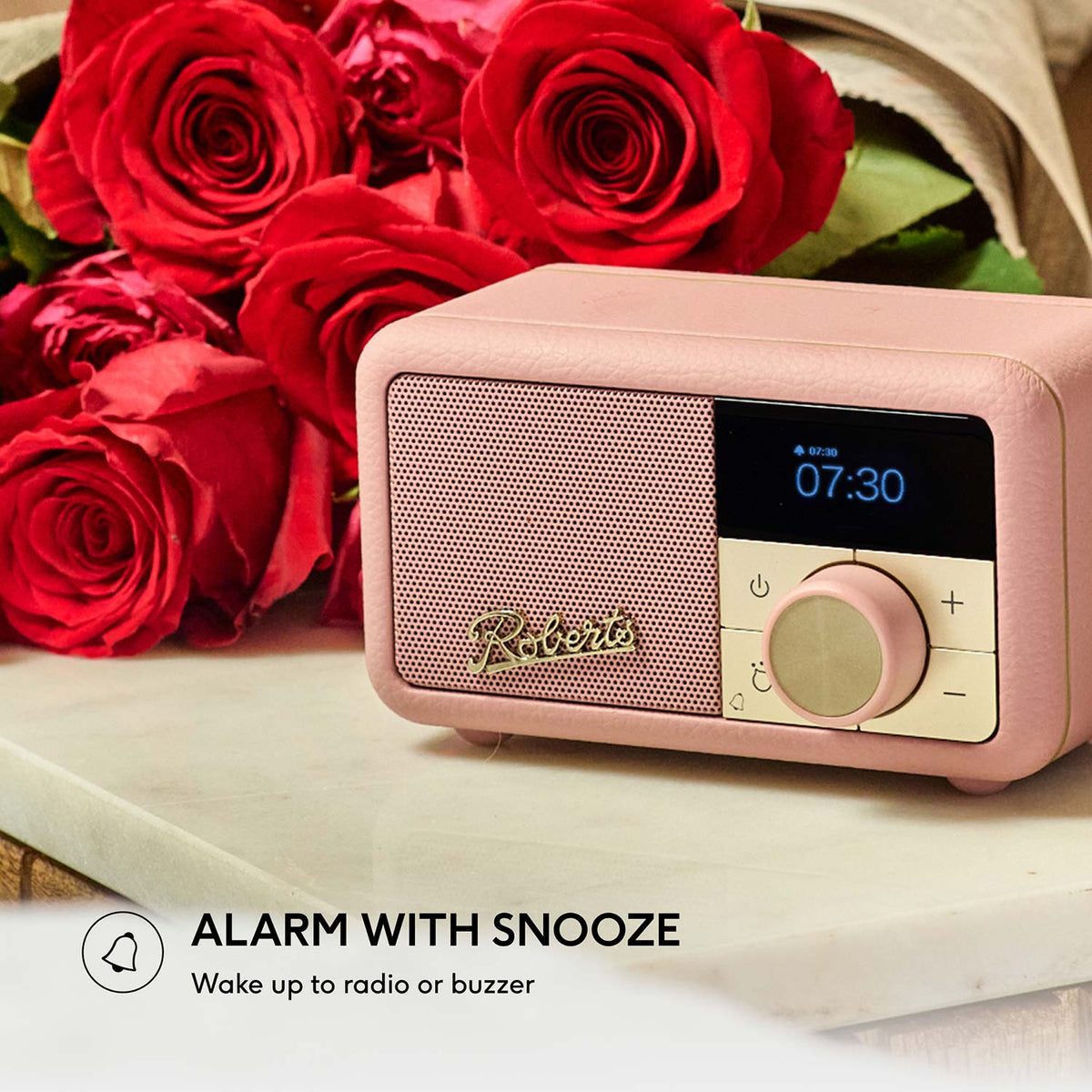 Roberts Revival Petite 2 DAB Radio & Portable Bluetooth Speaker in Dusky Pink Digital Radios Roberts