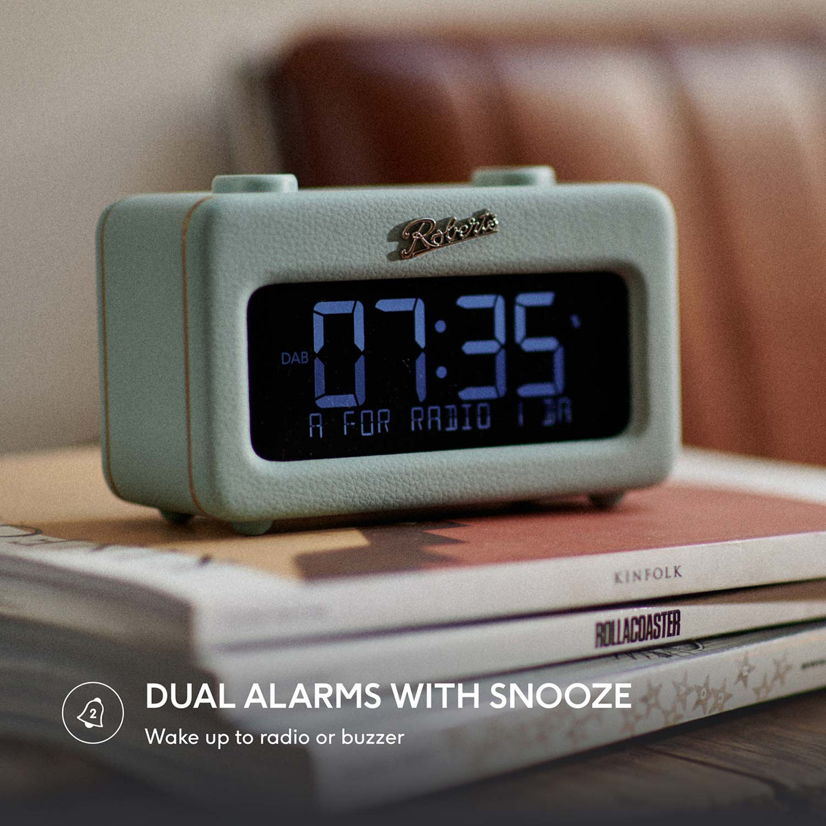 Roberts Revival Rest DAB Radio Alarm Clock, Duck Egg Digital Radios Roberts