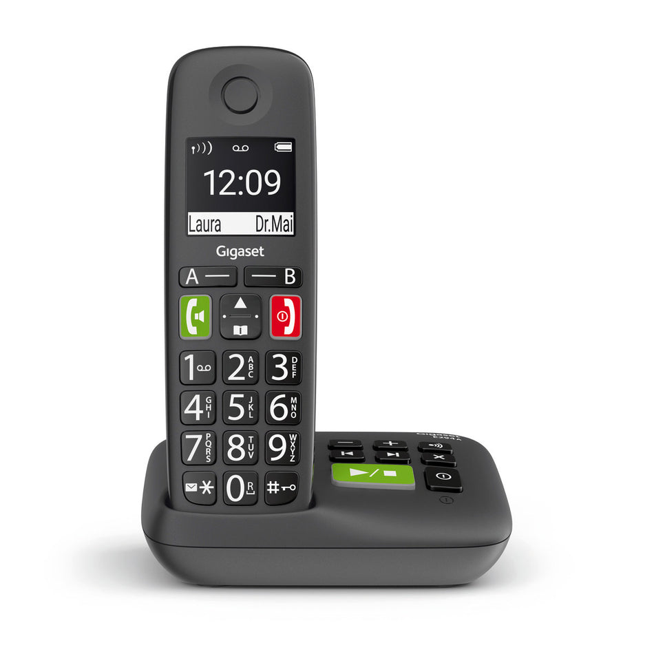 Gigaset E290A Big Button Cordless Phone, Single Handset Landline Phones Gigaset