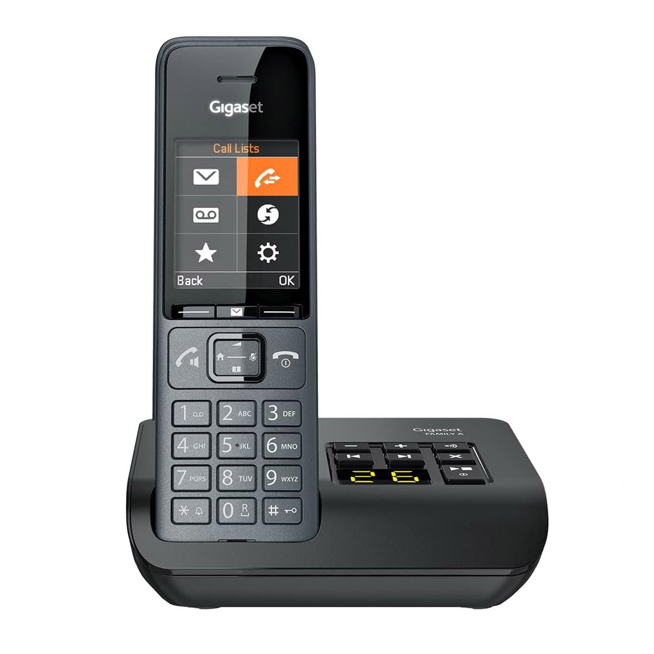 Gigaset Family Plus A Cordless Phone, Single Handset with Answer Machine Landline Phones Gigaset