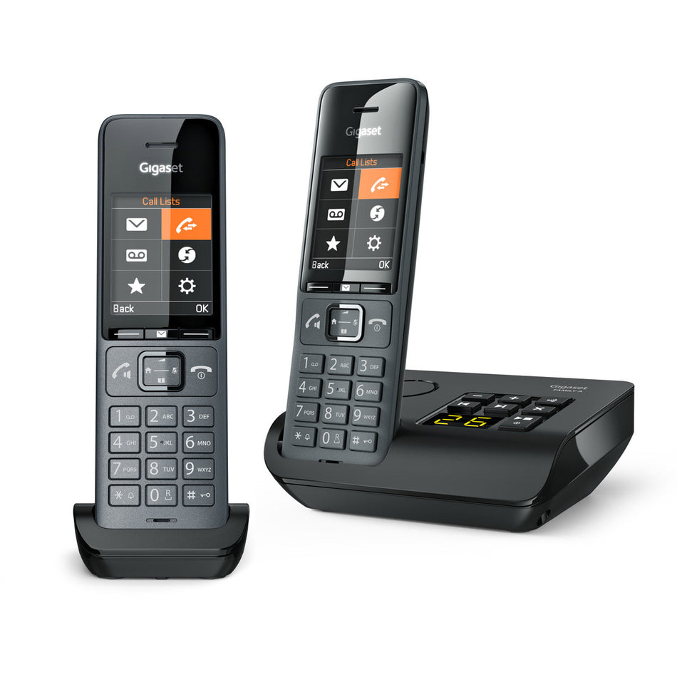 Gigaset Family Plus A Cordless Phone, Twin Handset with Answer Machine Landline Phones Gigaset   