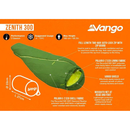 Vango Zenith 300 Sleeping Bag - Twin Pack Sleeping Bags Vango   