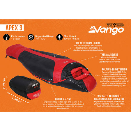 Vango Apex 3 Sleeping Bag Sleeping Bags Vango