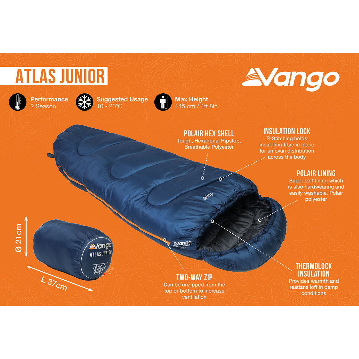 Vango Atlas Junior Kids Sleeping Bag Sleeping Bags Vango