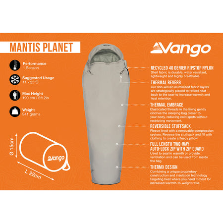 Vango Mantis Planet Sleeping Bag Sleeping Bags Vango