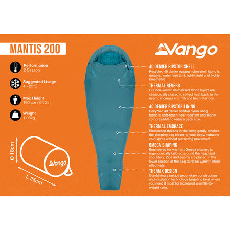 Vango Mantis 200 Sleeping Bag Sleeping Bags Vango