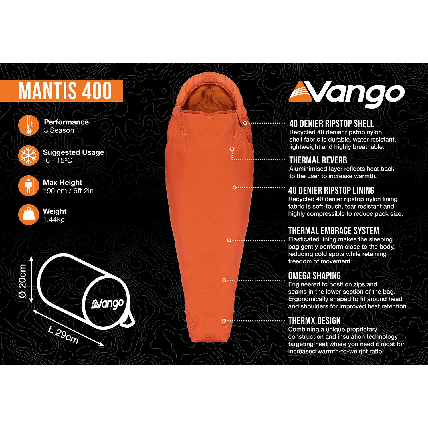 Vango Mantis 400 Sleeping Bag Sleeping Bags Vango