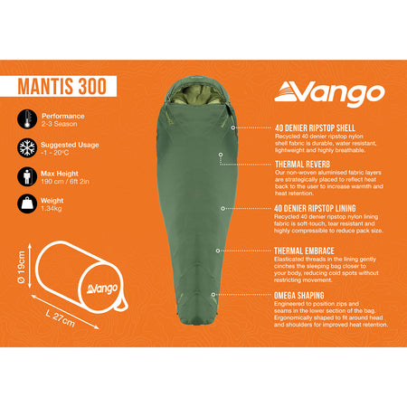 Vango Mantis 300 Sleeping Bag Sleeping Bags Vango