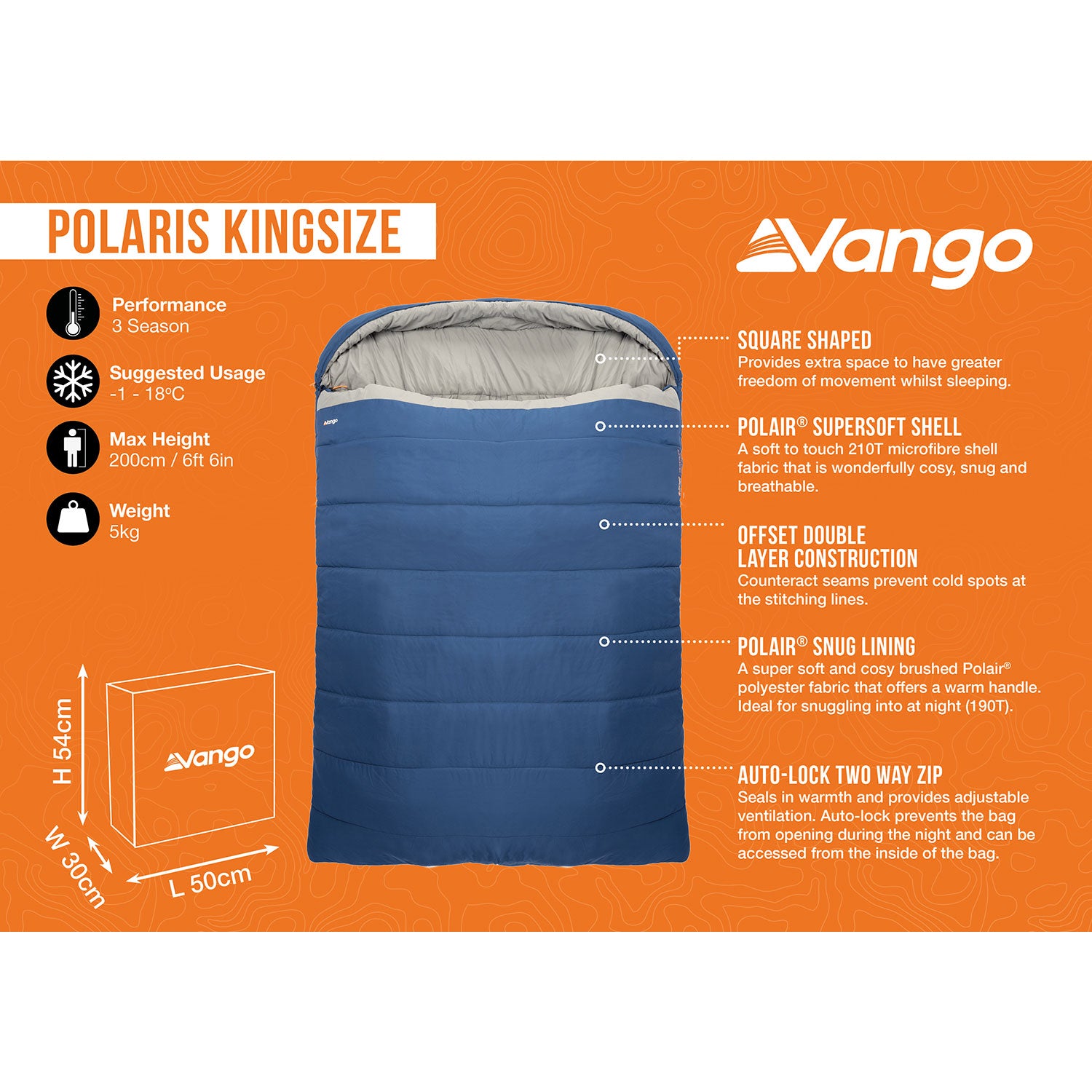 Vango Polaris Kingsize Sleeping Bag Sleeping Bags Vango