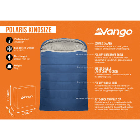 Vango Polaris Kingsize Sleeping Bag Sleeping Bags Vango