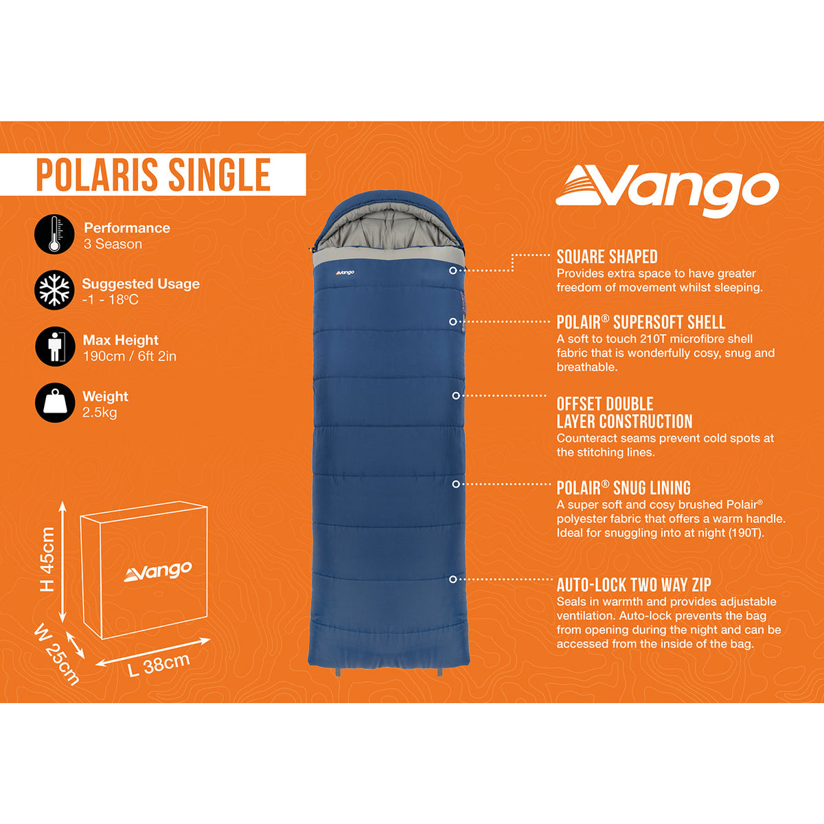 Vango Polaris Single Sleeping Bag Sleeping Bags Vango