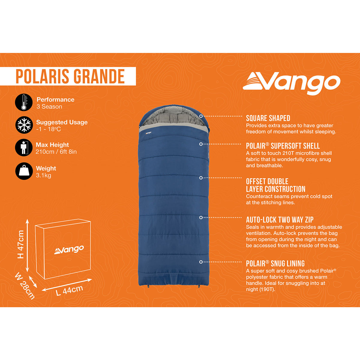Vango Polaris Grande Sleeping Bag Sleeping Bags Vango