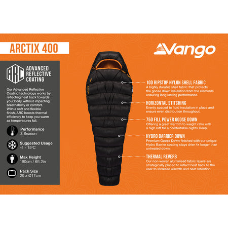 Vango Arctix 400 Down Sleeping Bag Sleeping Bags Vango