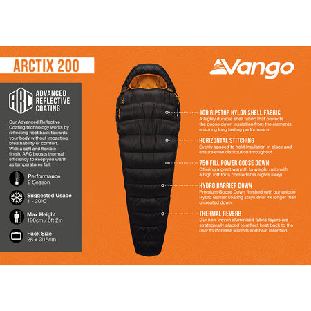 Vango Arctix 200 Down Sleeping Bag Sleeping Bags Vango
