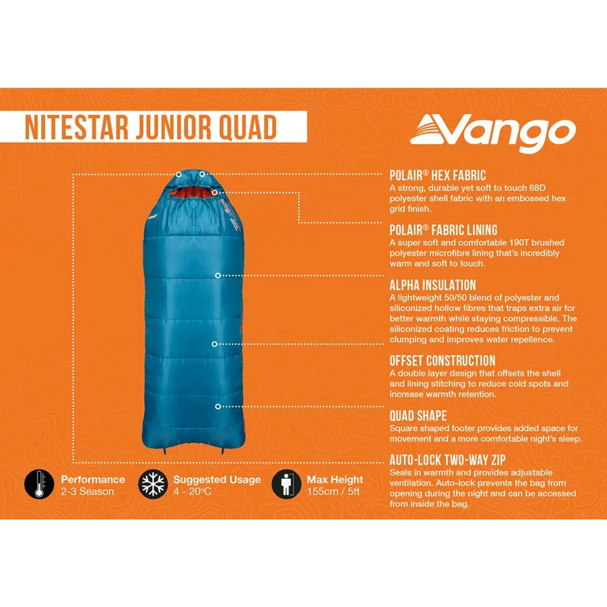 Vango Nitestar Alpha Junior Quad Sleeping Bag Sleeping Bags Vango