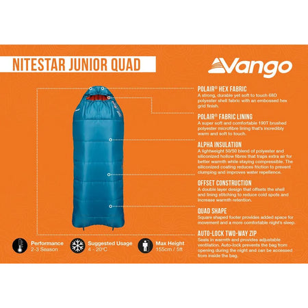 Vango Nitestar Alpha Junior Quad Sleeping Bag Sleeping Bags Vango