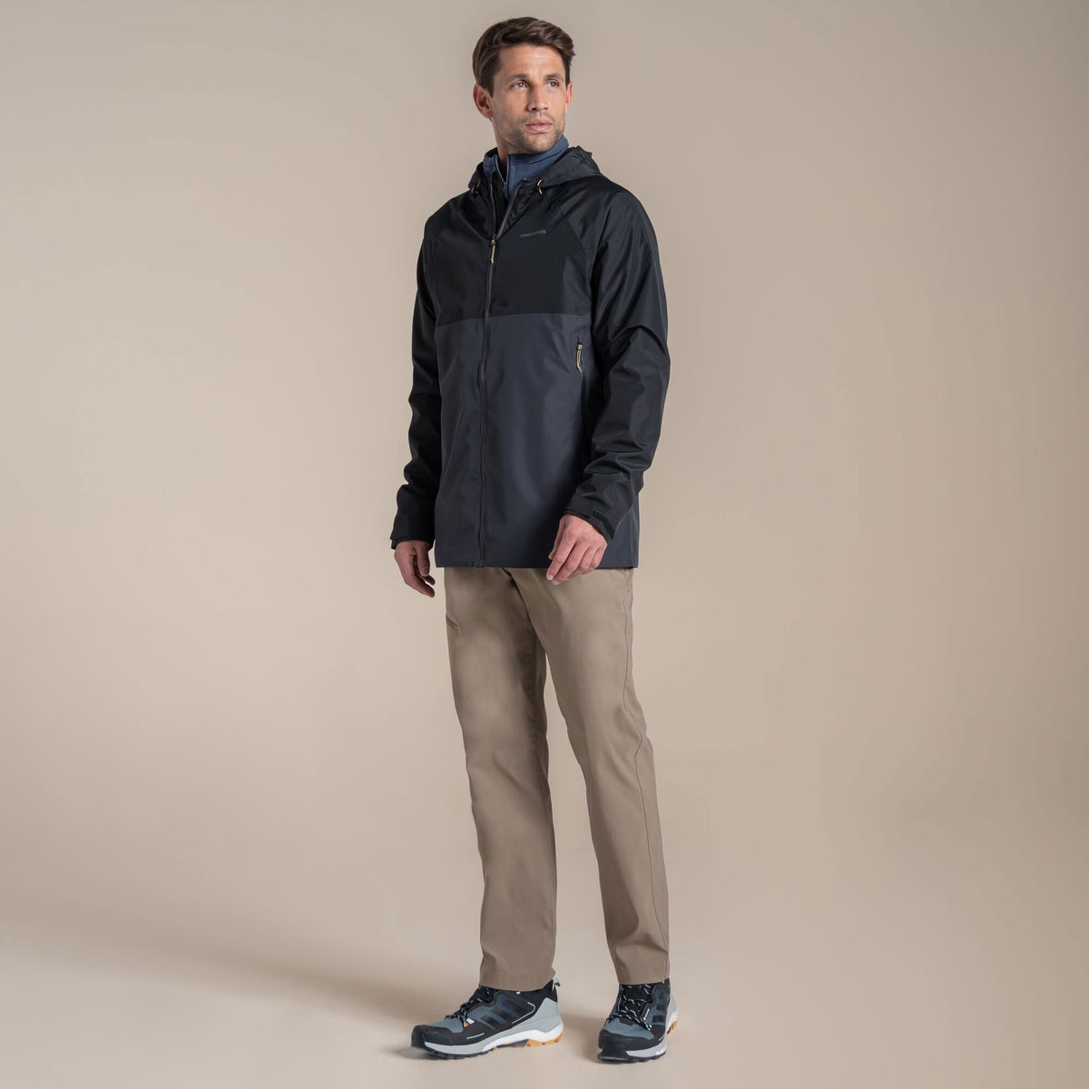Craghoppers Men's Osuna Waterproof Jacket | Black / Dark Iron Clothing Craghoppers