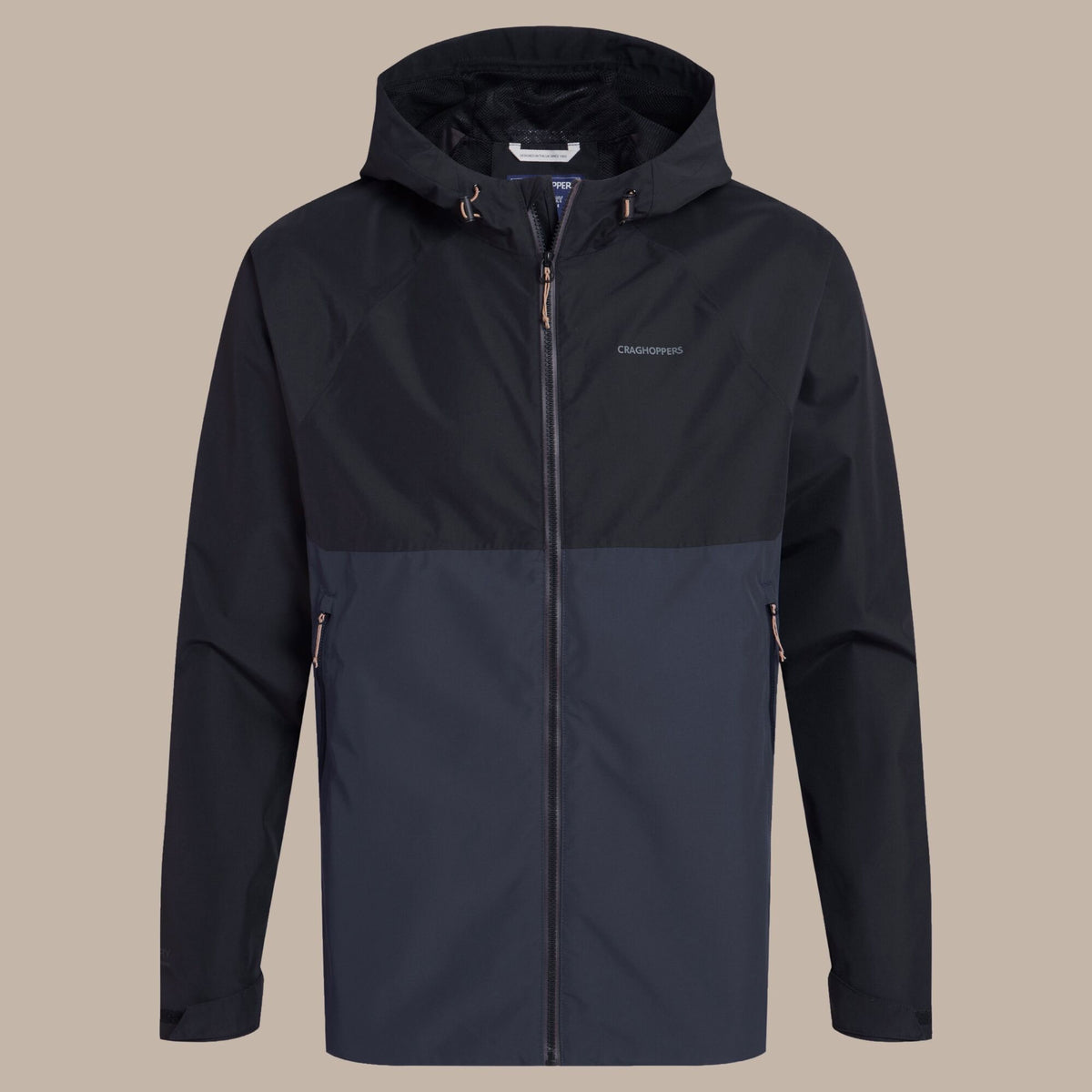 Craghoppers Men's Osuna Waterproof Jacket | Black / Dark Iron Clothing Craghoppers