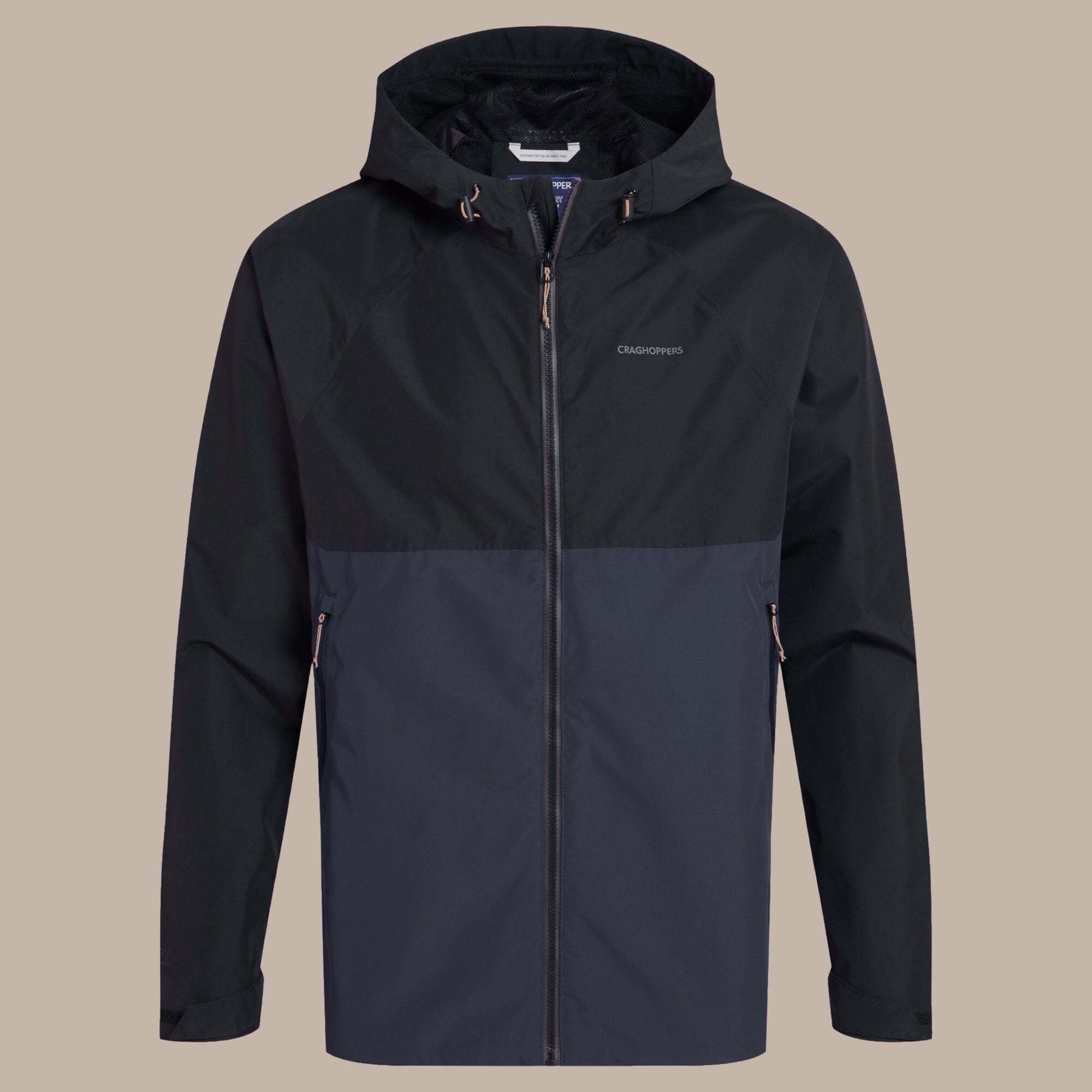 Craghoppers Men's Osuna Waterproof Jacket | Black / Dark Iron Clothing Craghoppers