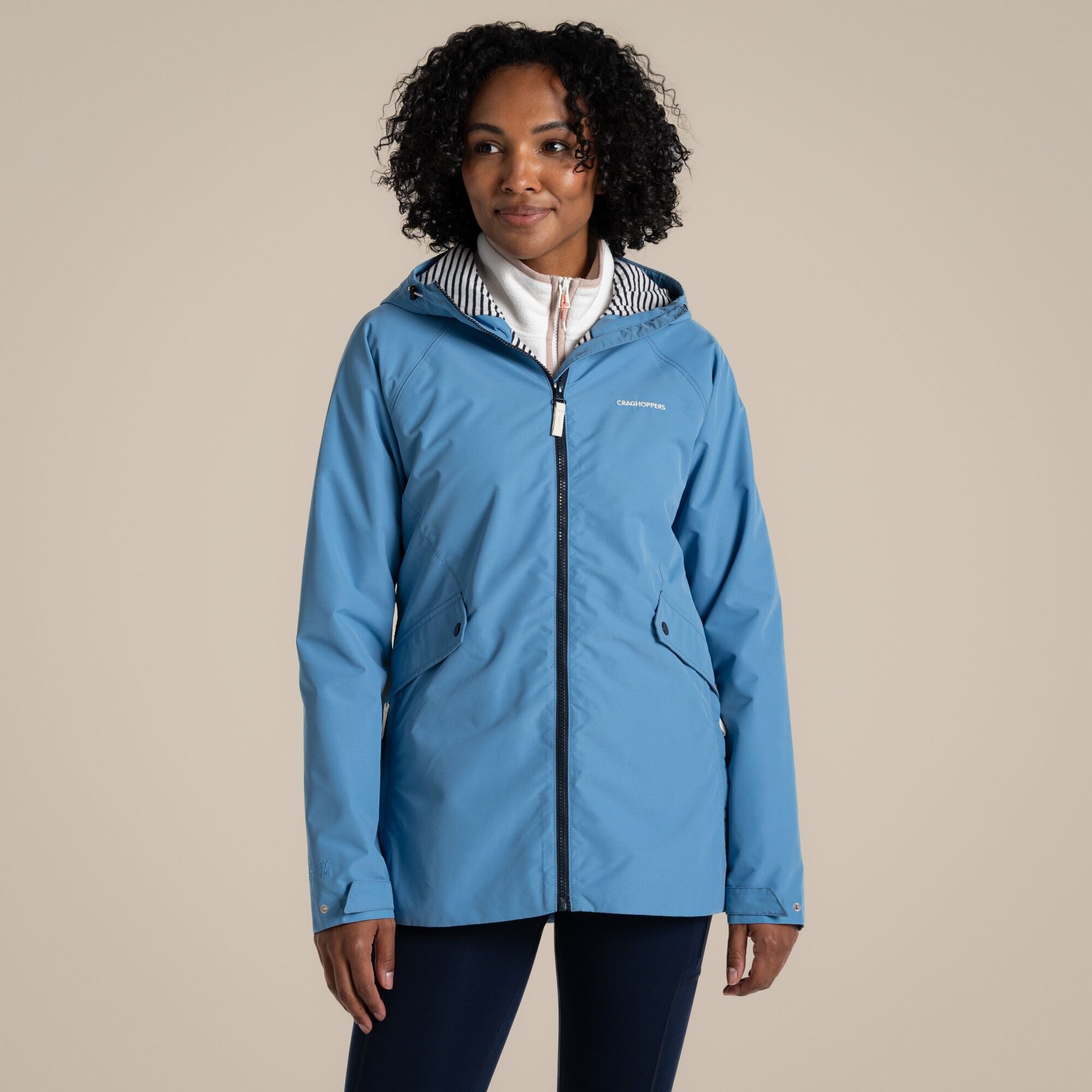 Craghoppers Women's Ortega Waterproof Jacket | Seaside Blue Clothing Craghoppers