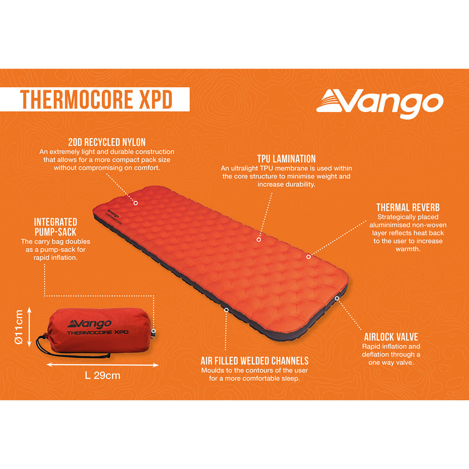 Vango Thermocore XPD Sleeping Mat Camping Accessories Vango