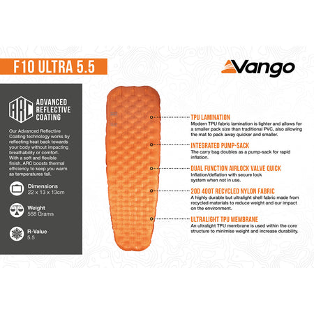 Vango F10 Ultra 5.5 Sleeping Mat Camping Accessories Vango