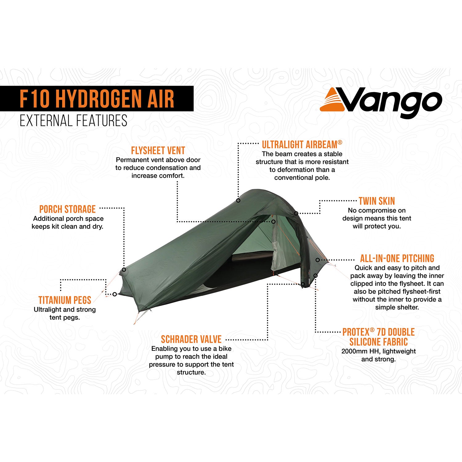 Vango F10 Hydrogen Air 1-Person Tent Tents Vango