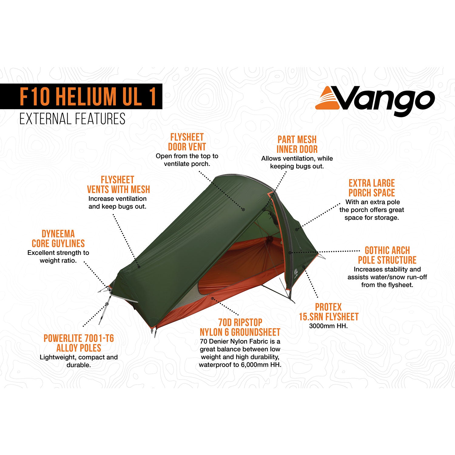 Vango F10 Helium UL 1 Lightweight Tent Tents Vango