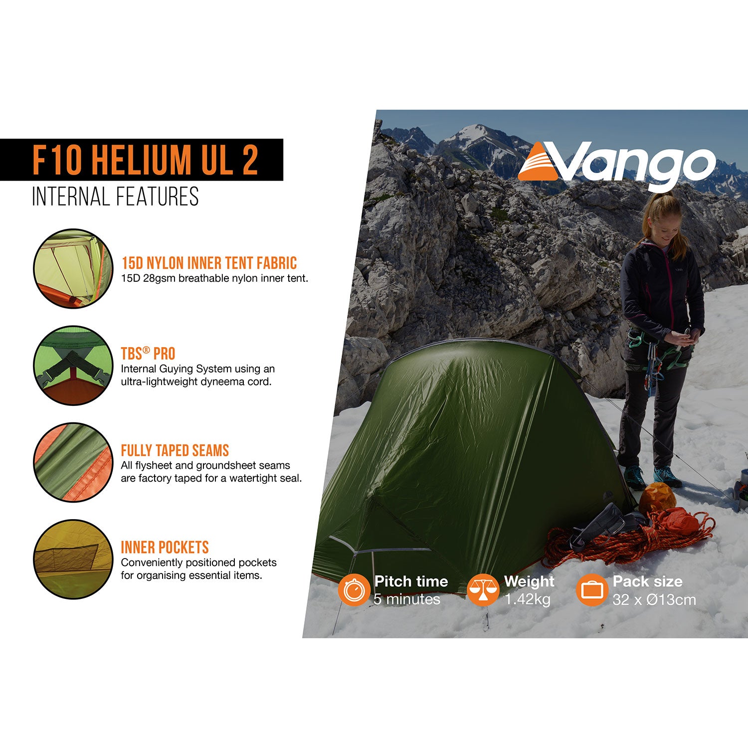 Vango F10 Helium UL 2 Lightweight Tent Tents Vango