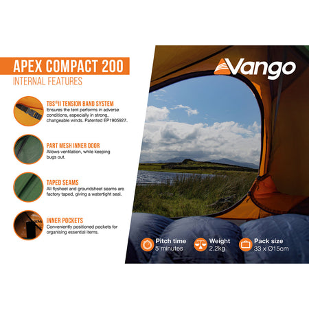 Vango Apex Compact 200 2-Person Tent Tents Vango