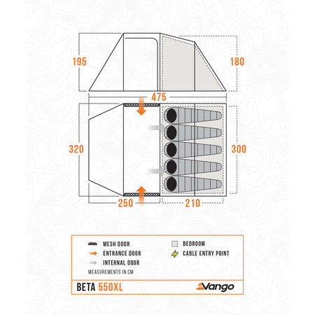 Vango Beta 550XL 5-Person Tent Tents Vango