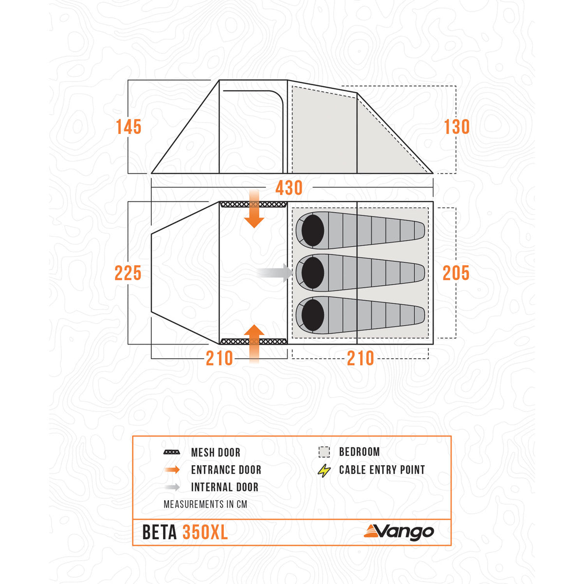 Vango Beta 350XL 3-Person Tent Tents Vango