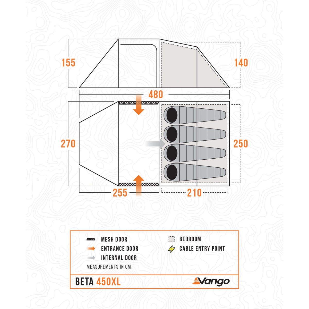 Vango Beta 450XL 4-Person Tent Tents Vango