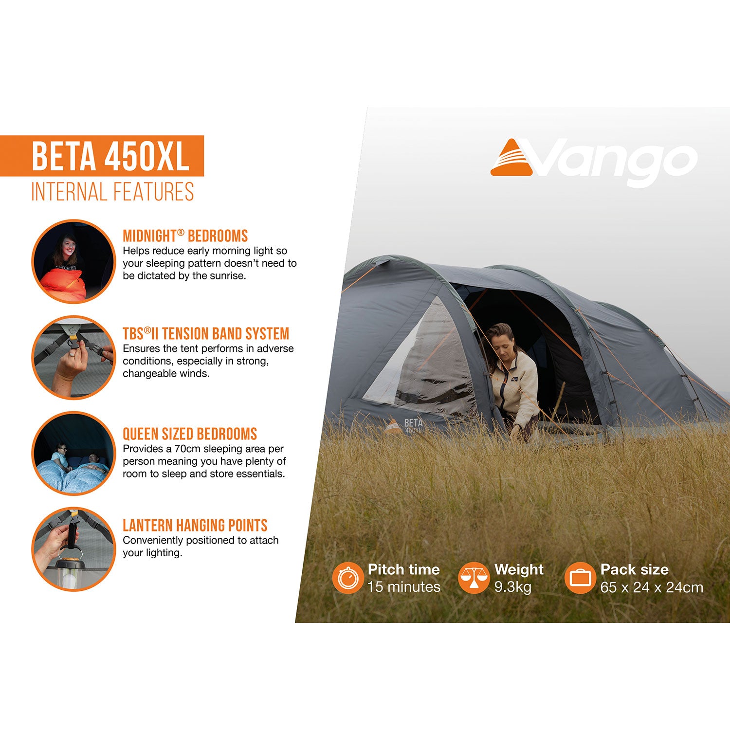 Vango Beta 450XL 4-Person Tent Tents Vango