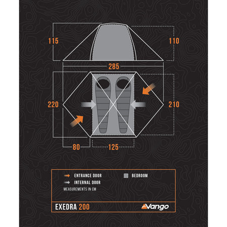 Vango Exedra 200 Lightweight 2-Person Tent Tents Vango