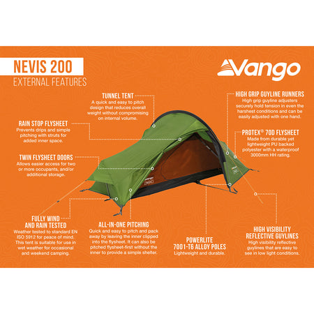 Vango Nevis 200 2-Person Tent & Sleeping Bundle Tents Vango