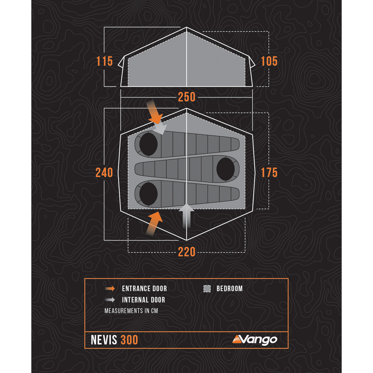 Vango Nevis 300 3-Person Tent Tents Vango