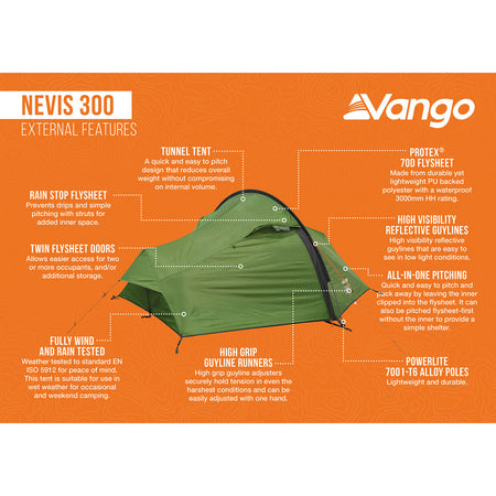 Vango Nevis 300 3-Person Tent Tents Vango