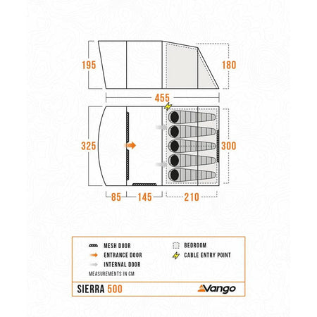 Vango Sierra 500 5-Person Family Tent Tents Vango