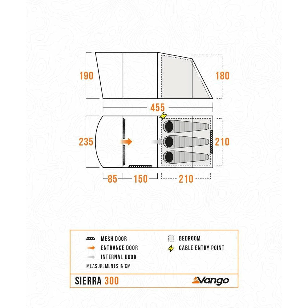 Vango Sierra 300 3-Person Family Tent Tents Vango