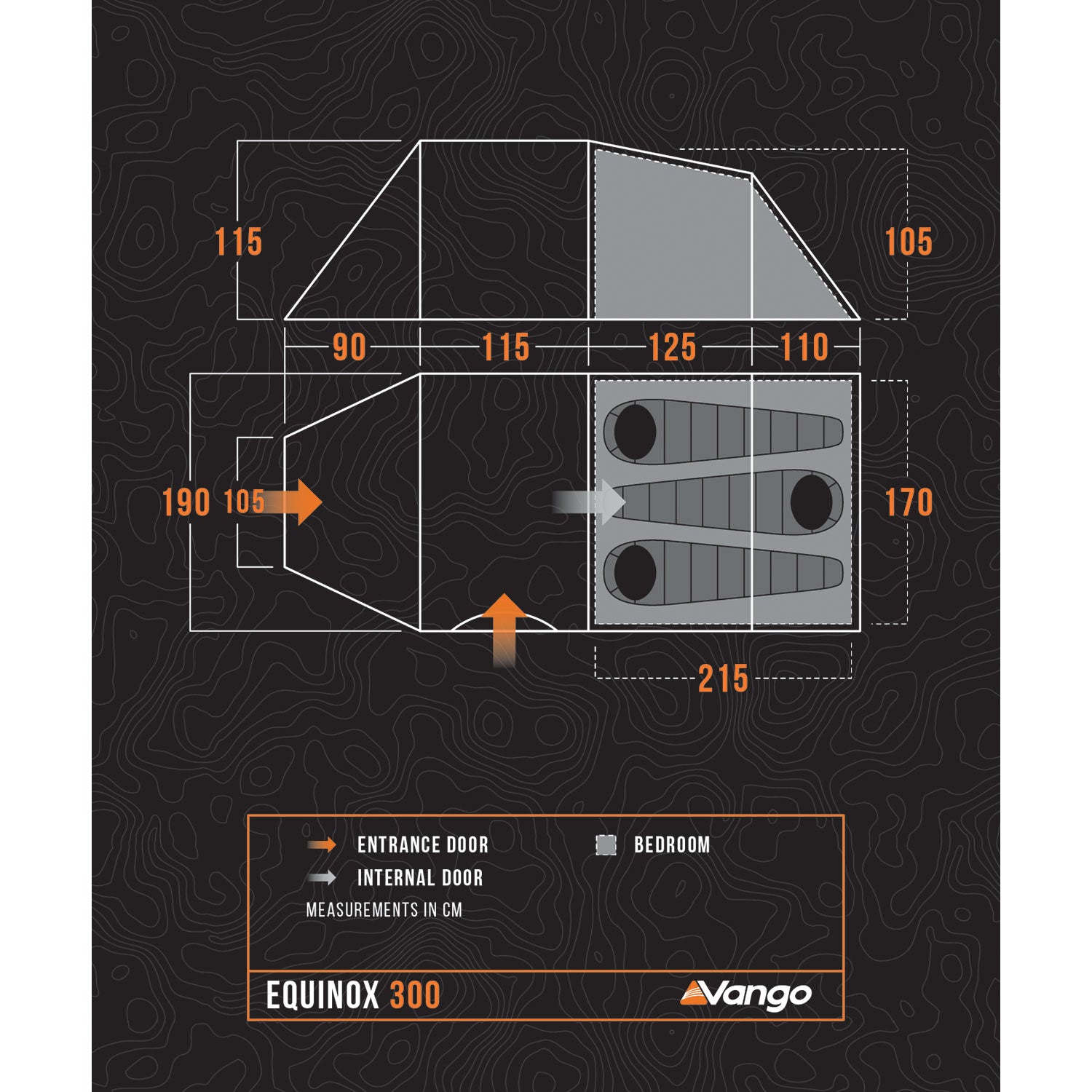 Vango Equinox 300 3-Person Tent Tents Vango