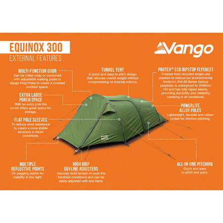 Vango Equinox 300 3-Person Tent Tents Vango